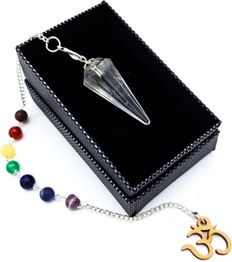 Pendule en cristal de roche 7 chakras